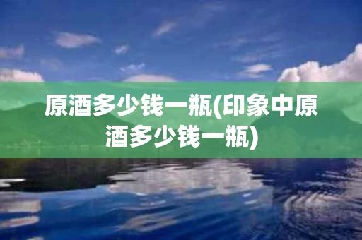 原酒多少钱一瓶(印象中原酒多少钱一瓶)