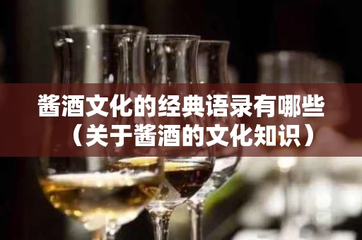 酱酒文化的经典语录有哪些（关于酱酒的文化知识）