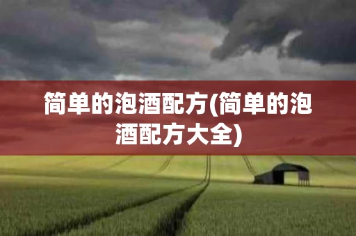简单的泡酒配方(简单的泡酒配方大全)