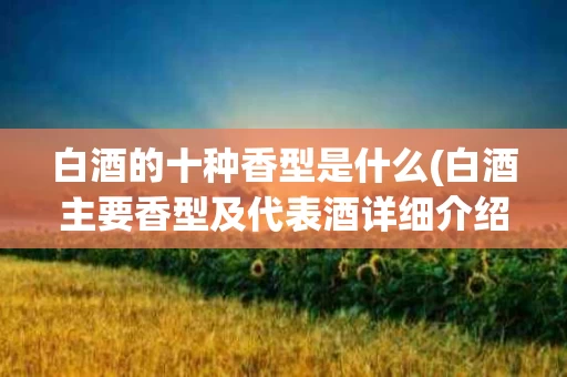 白酒的十种香型是什么(白酒主要香型及代表酒详细介绍)