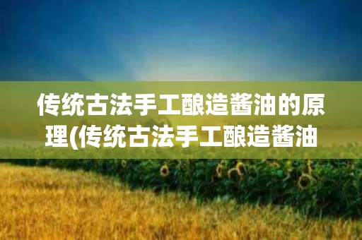 传统古法手工酿造酱油的原理(传统古法手工酿造酱油的原理和特点)