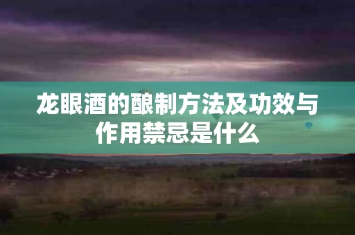 龙眼酒的酿制方法及功效与作用禁忌是什么