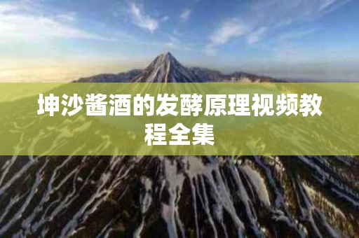 坤沙酱酒的发酵原理视频教程全集