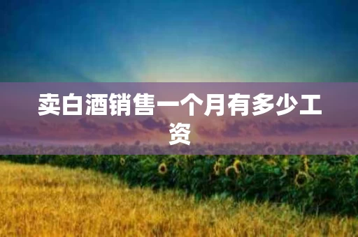 卖白酒销售一个月有多少工资
