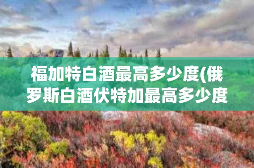 福加特白酒最高多少度(俄罗斯白酒伏特加最高多少度)