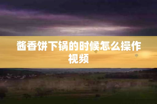 酱香饼下锅的时候怎么操作视频