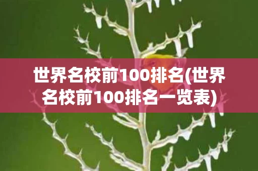 世界名校前100排名(世界名校前100排名一览表)