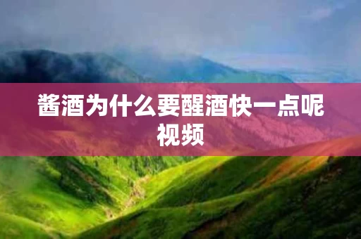 酱酒为什么要醒酒快一点呢视频