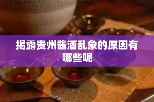 揭露贵州酱酒乱象的原因有哪些呢