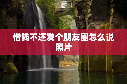 借钱不还发个朋友圈怎么说照片