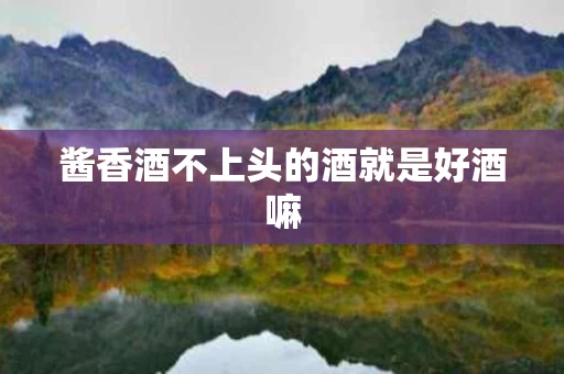 酱香酒不上头的酒就是好酒嘛
