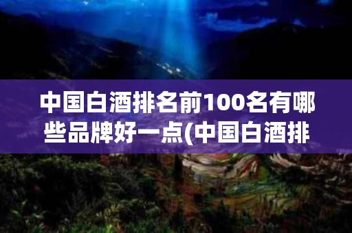 中国白酒排名前100名有哪些品牌好一点(中国白酒排名前100名有哪些品牌好一点的)