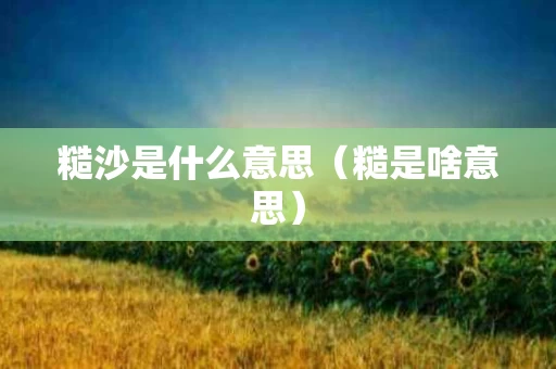 糙沙是什么意思（糙是啥意思）