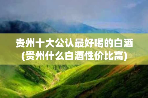 贵州十大公认最好喝的白酒(贵州什么白酒性价比高)