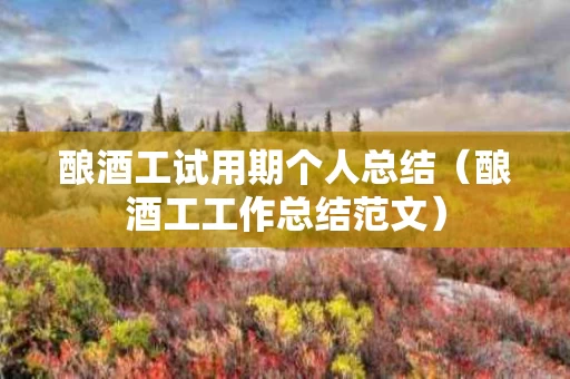 酿酒工试用期个人总结（酿酒工工作总结范文）