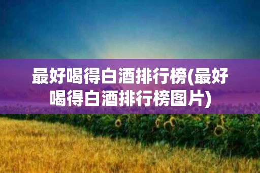 最好喝得白酒排行榜(最好喝得白酒排行榜图片)