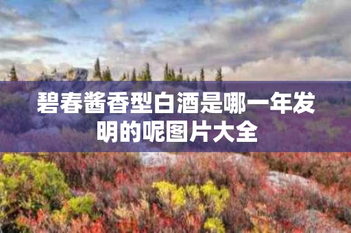 碧春酱香型白酒是哪一年发明的呢图片大全