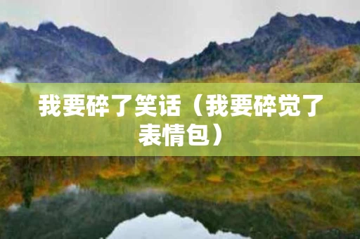 我要碎了笑话（我要碎觉了表情包）