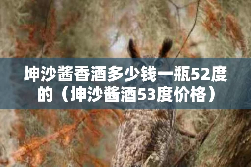 坤沙酱香酒多少钱一瓶52度的（坤沙酱酒53度价格）