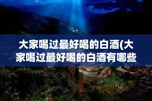 大家喝过最好喝的白酒(大家喝过最好喝的白酒有哪些)